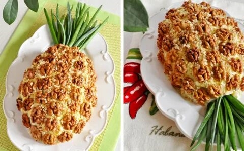 Рецепт Салата Ананас С Курицей И Грецкими