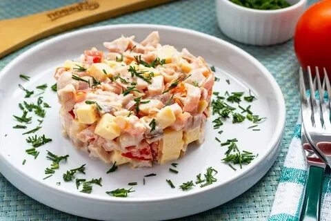 Салат С Копченой Курицей И Помидорами Рецепт