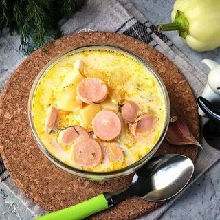 Рецепт Супа С Сосисками И Сыром